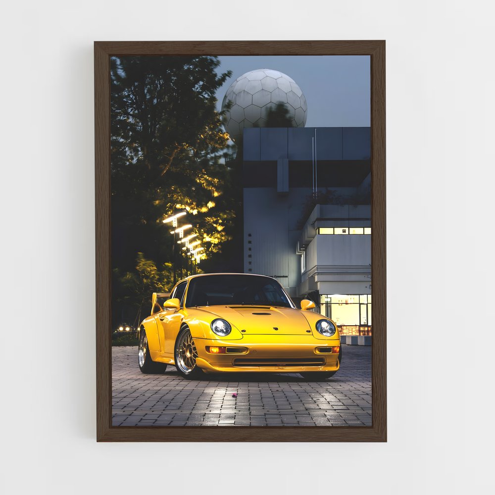 Poster Turbo Jaune – affiche Porsche (vue 5)